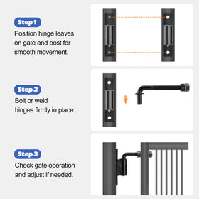 SPARKWHIZ rust-resistant gate hinge designed for all-weather use.