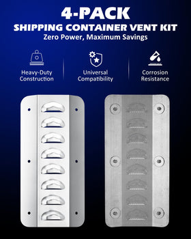 SPARKWHIZ shipping container vent side view demonstrates compact design for space saving ventilation.