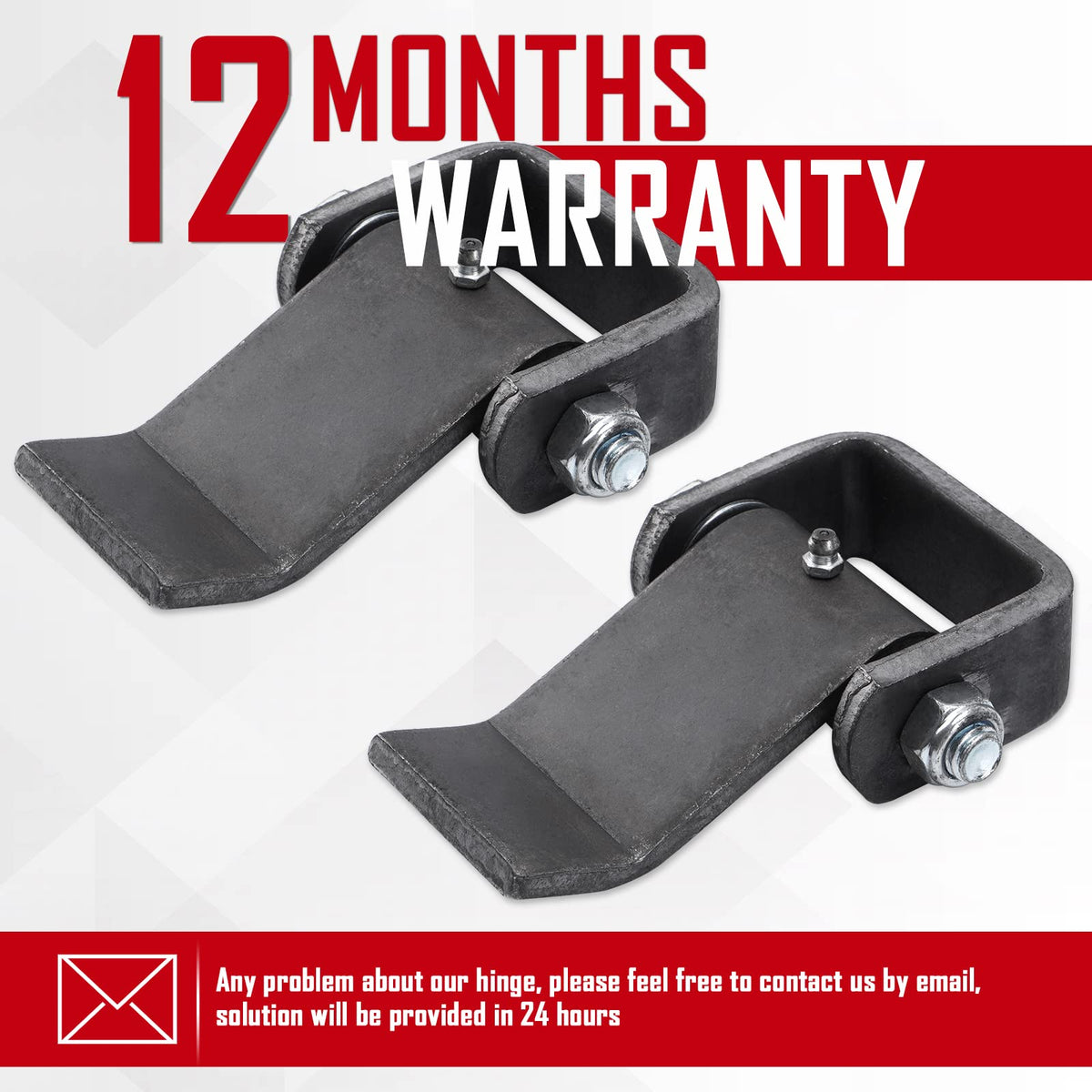 SPARKWHIZ pack of four hinges ready for multiple trailer doors.