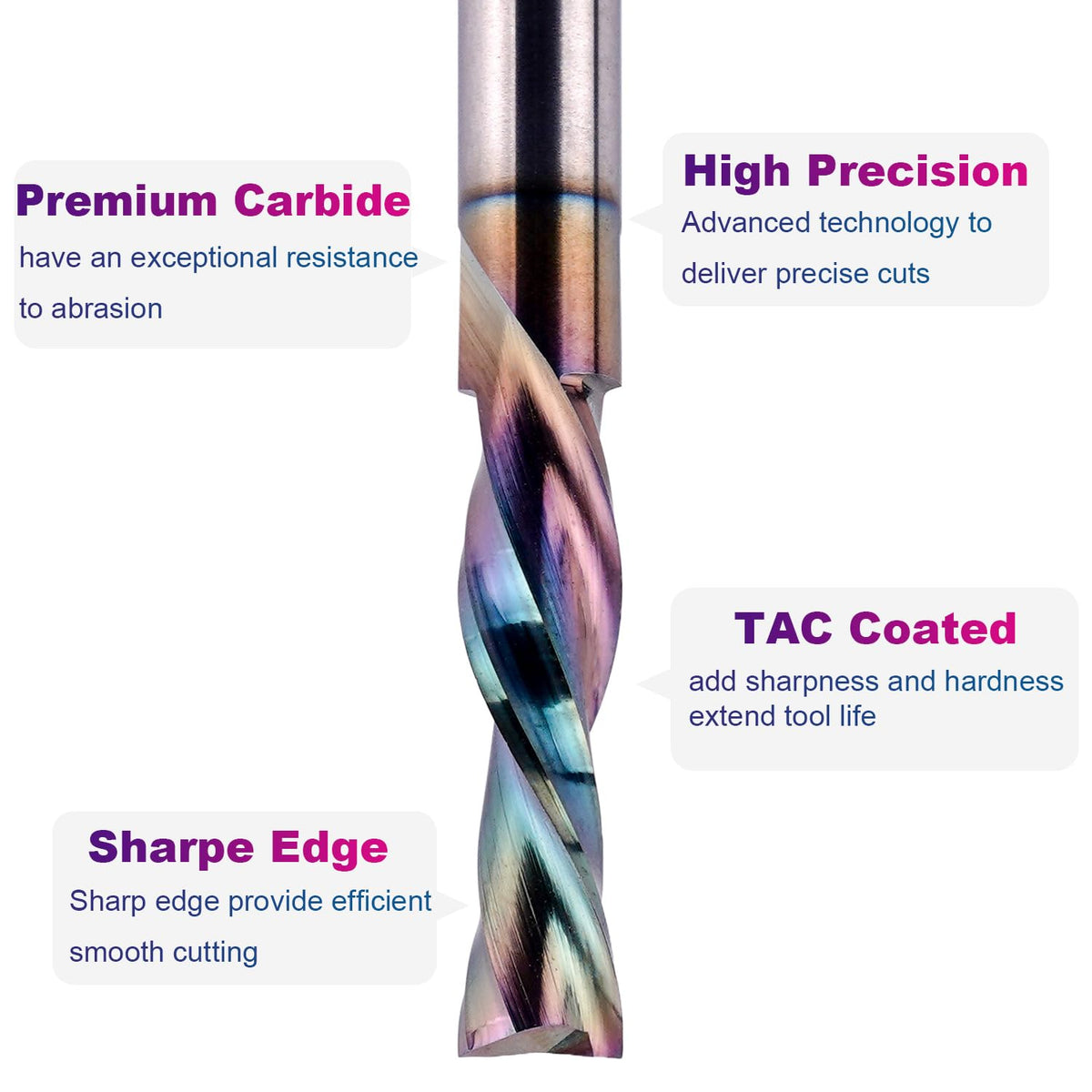 SpeTool downcut router bit delivering edge finishing for smooth top surfaces.