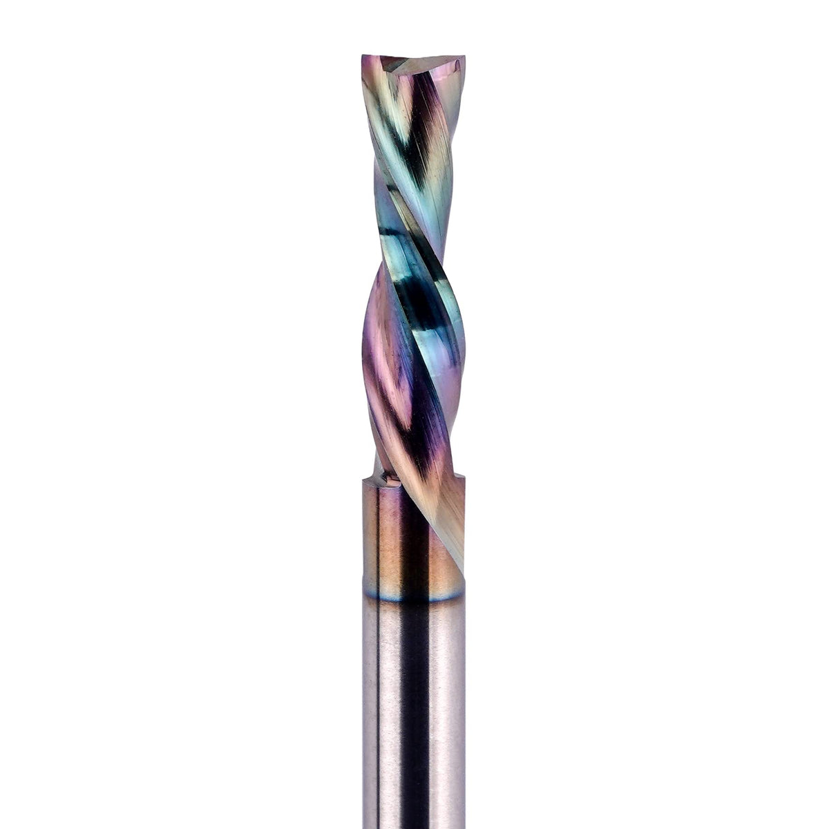 SpeTool downcut router bit suited for soft woods, hardwoods, plywood, and laminates.