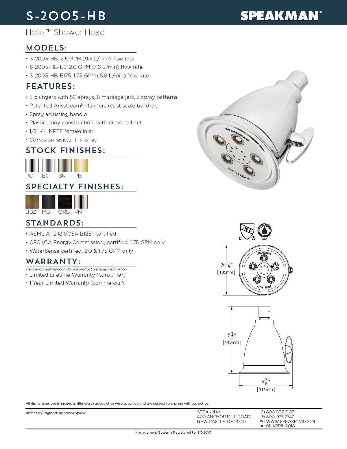 Speakman Hotel line compatibility to create a cohesive bathroom look.