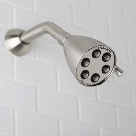 Speakman Icon 6-Jet showerhead side view showing the handle and brushed nickel finish.