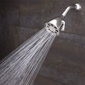 Speakman Icon brushed nickel finish pairs with contemporary fixtures