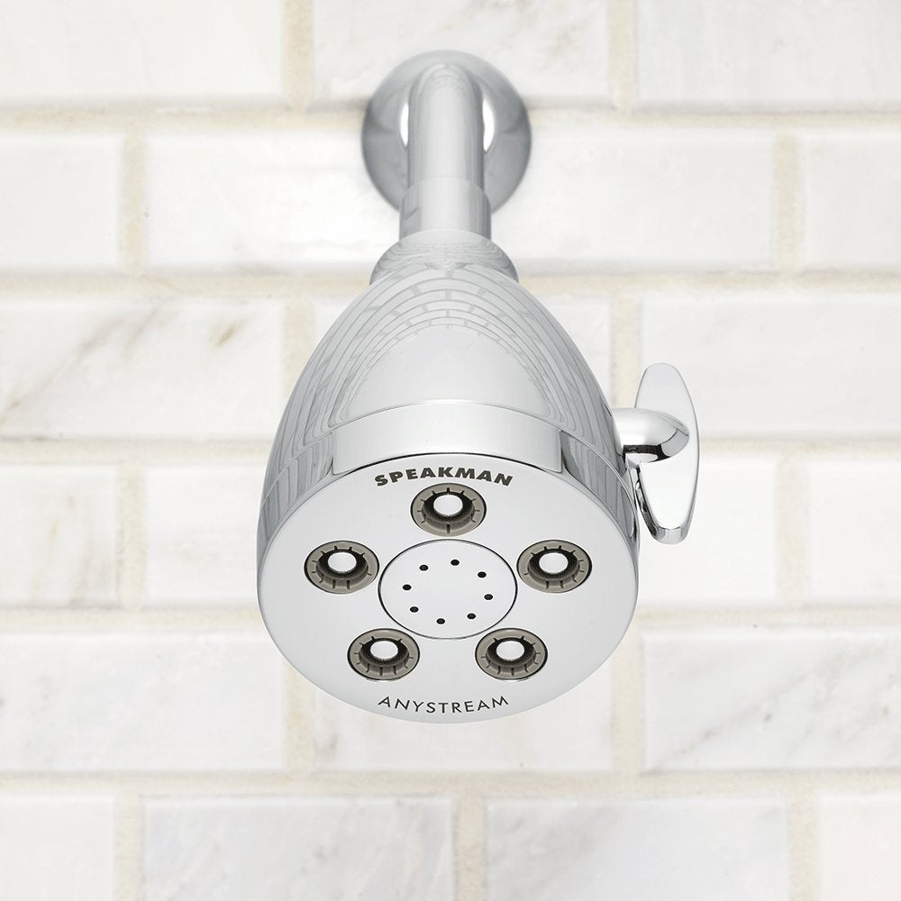 Speakman S-2005-H spray pattern array illustrates full-coverage streams for thorough rinsing.