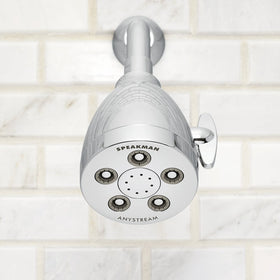 Speakman S-2005-H spray pattern array illustrates full-coverage streams for thorough rinsing.