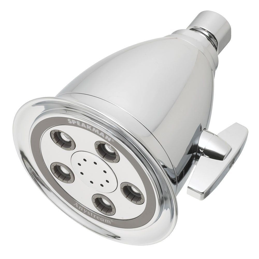 Speakman S-2005-HB front view shower head in chrome finish with full-body sprays