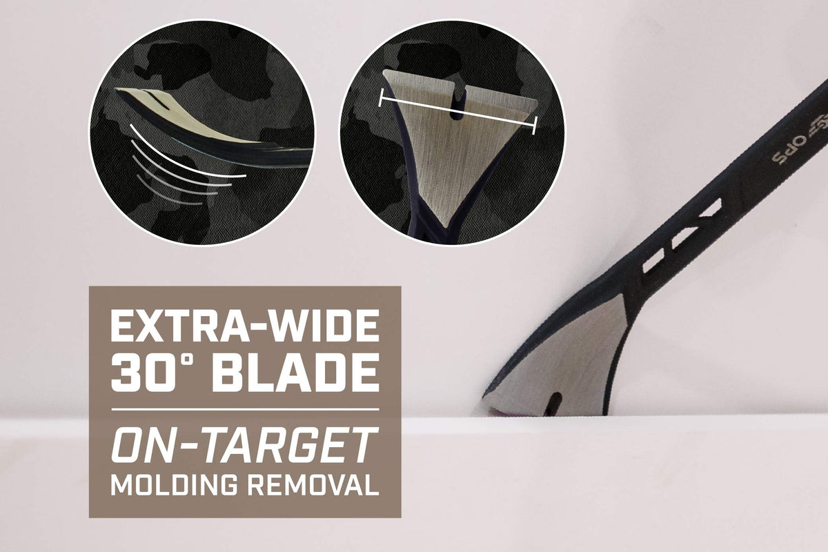 Spec Ops claw-end removes embedded or headless nails with minimal surface damage.