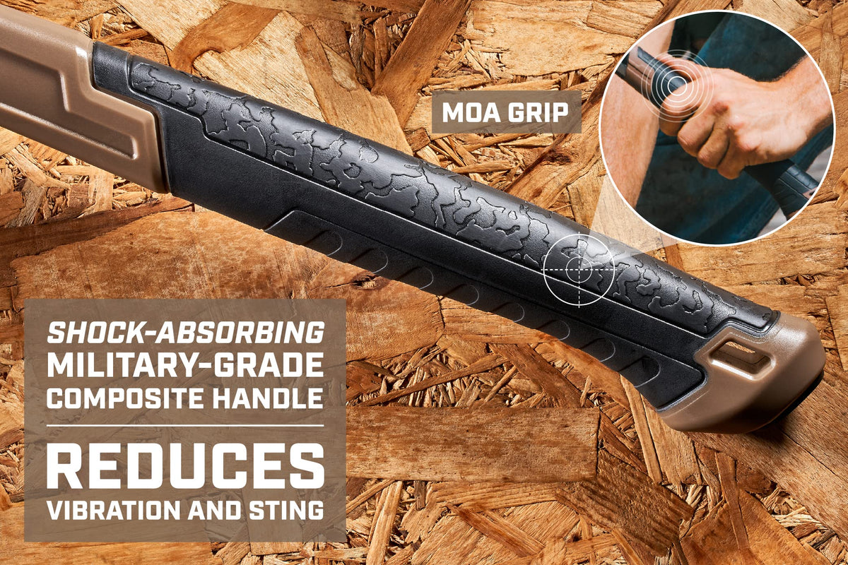 Spec Ops 20 oz fiberglass hammer rip claw enables easy nail removal