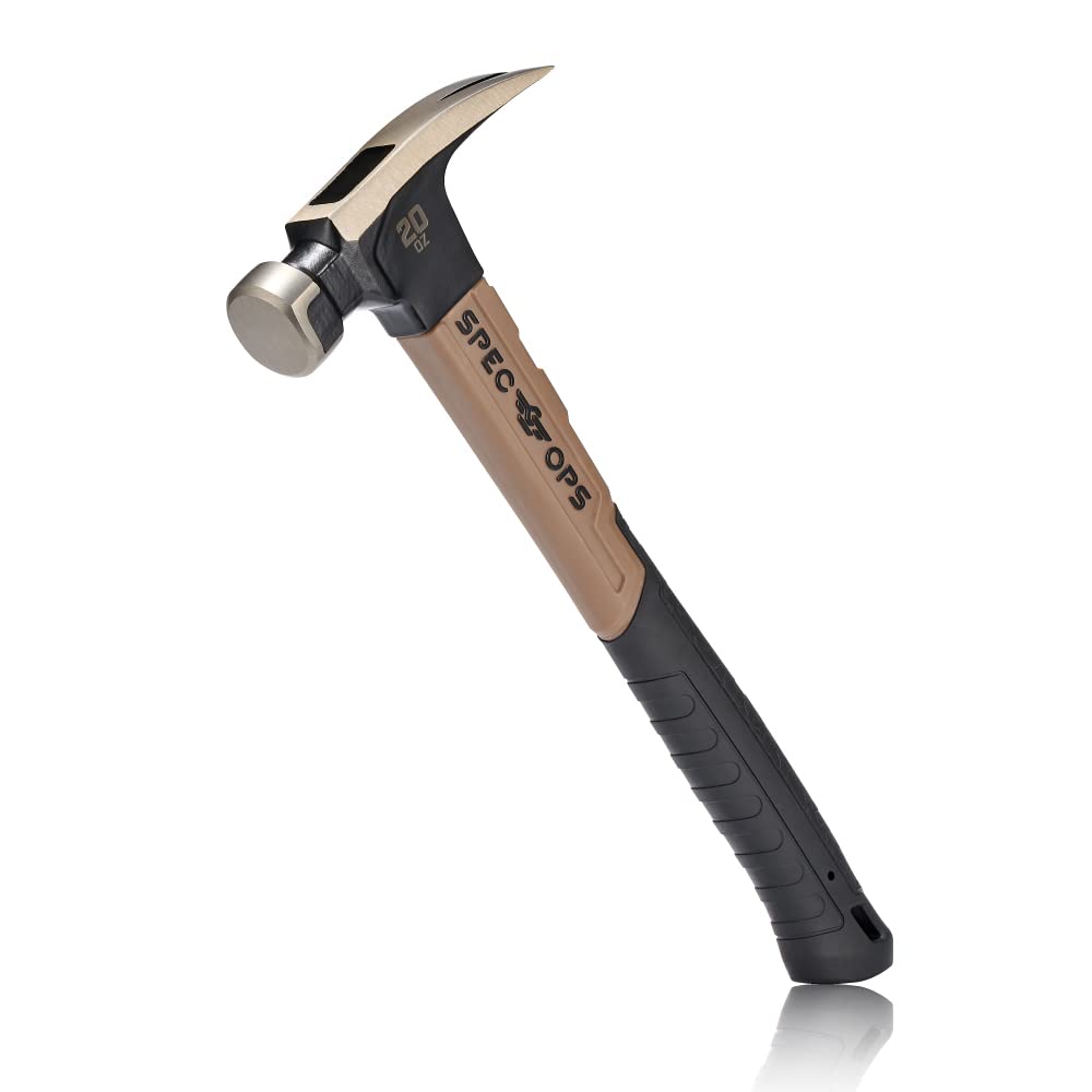 Spec Ops 20 oz fiberglass hammer with smooth face for damage-free nail driving