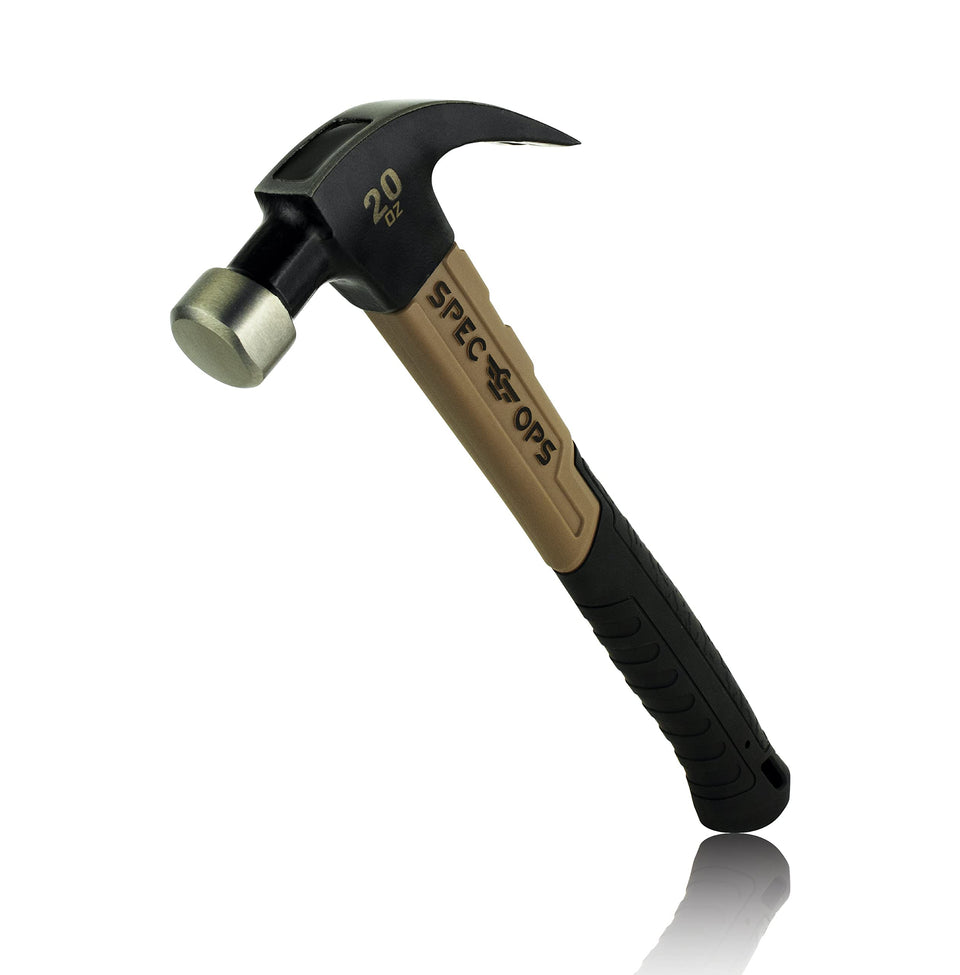 Spec Ops fiberglass hammer 20 oz with smooth face for damage-free nail driving