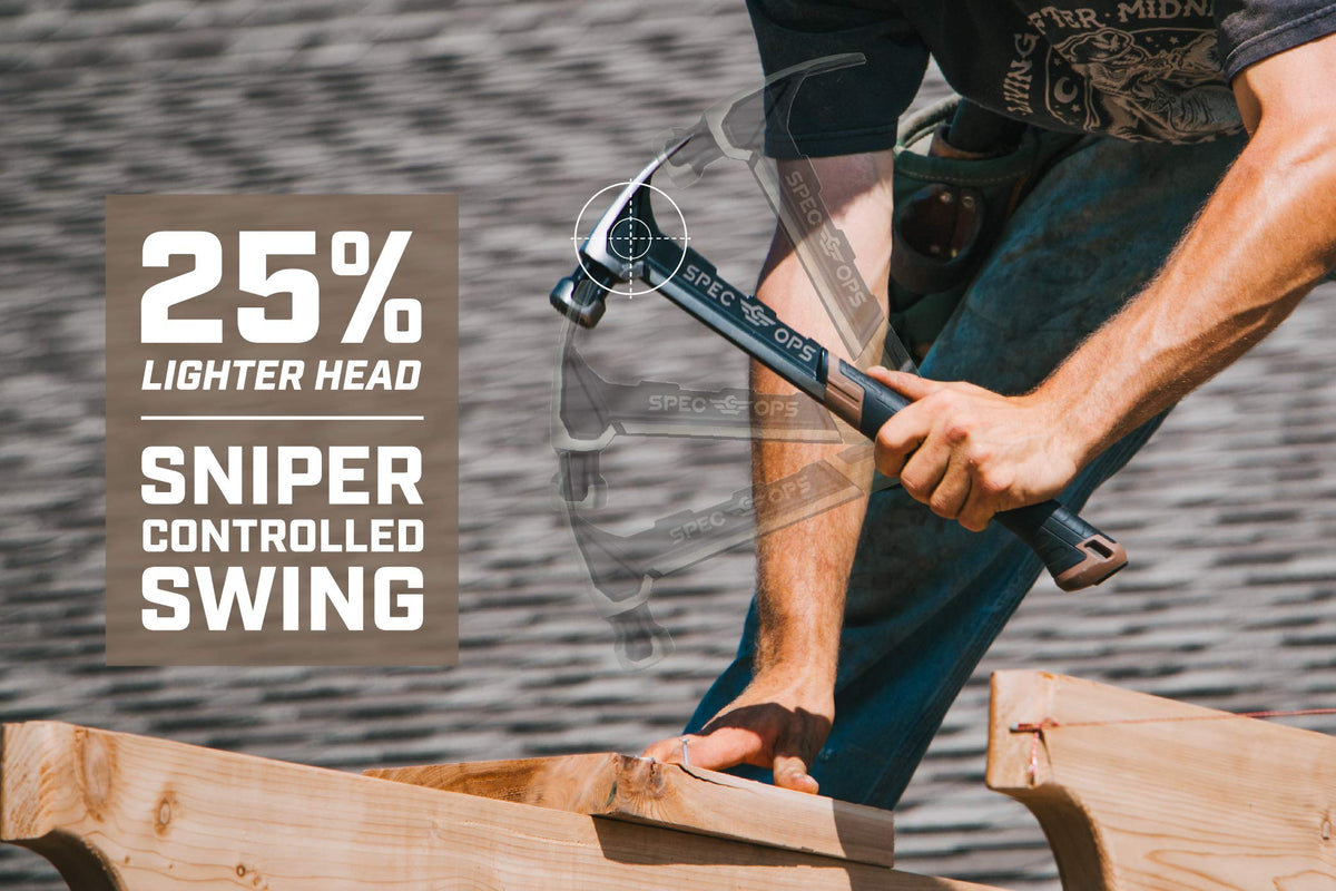 Spec Ops framing hammer ballistically balanced for maximum strike power.