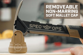 Spec Ops framing hammer with MOA grip absorbs shock for comfortable use.