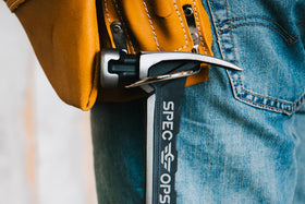 Spec Ops framing hammer lanyard hole ensures safe retention with compatible safety systems.