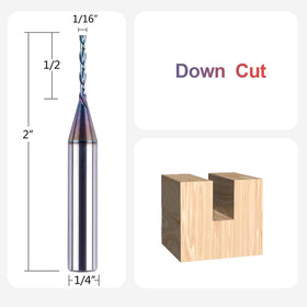 SpeTool 1/16 inch bit with 1/4 inch shank carving detail