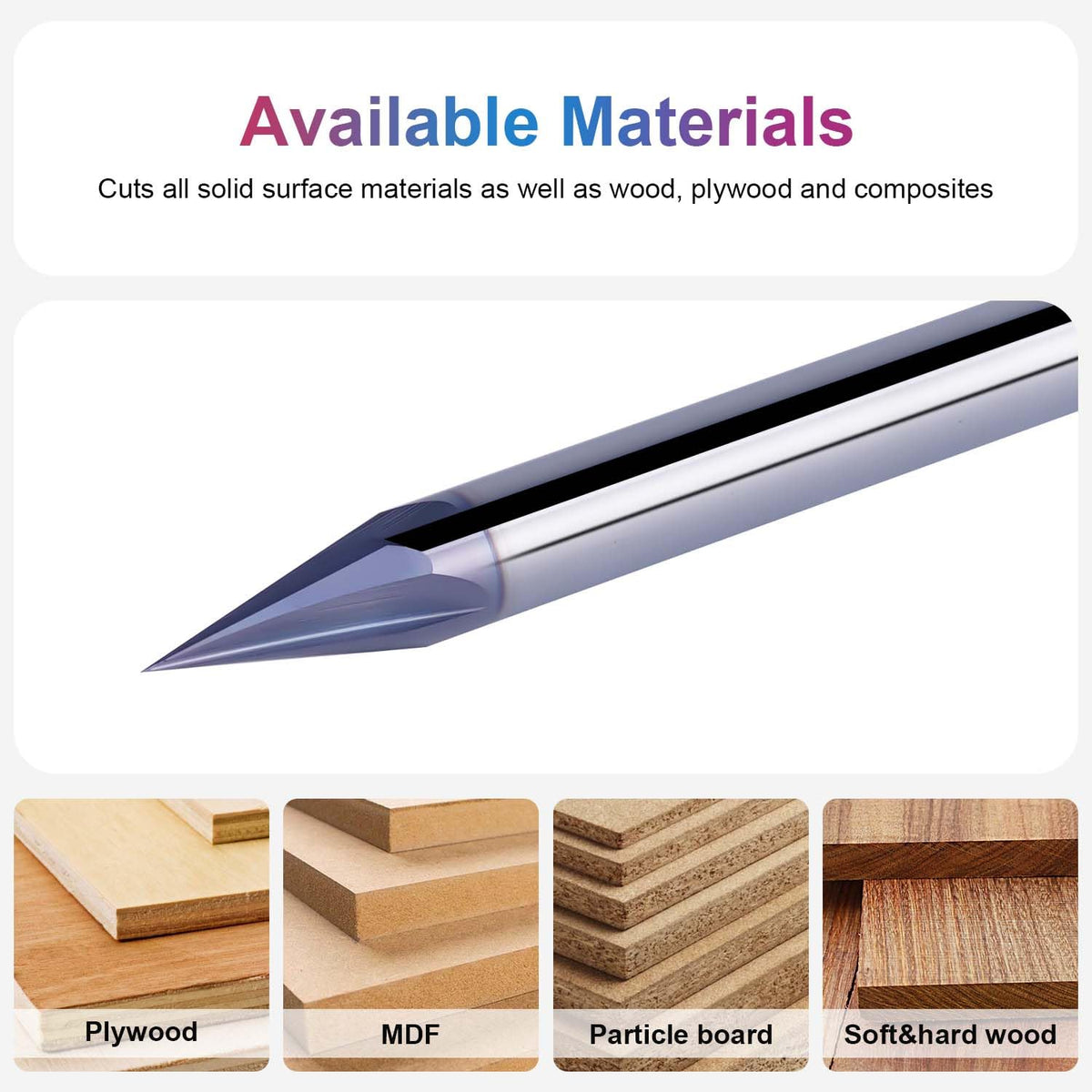 SpectTool high-precision V-bit ideal for engraving and lettering.