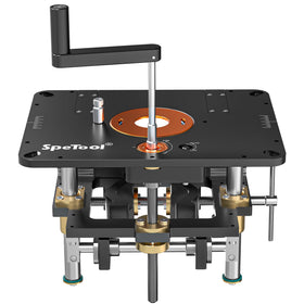SpeTool Router Lift offers compatibility from 2.56 to 4.21 inches for versatile setups.