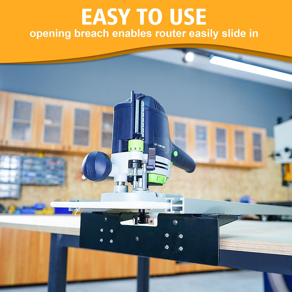 SpeTool clamping tools secure the wood plate for stable routing.