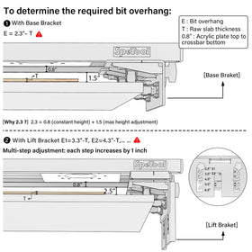 SpeTool lift bracket presets heights for thin boards and smooth routing.
