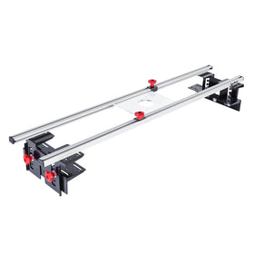 SpeTool router sled setup demonstrates quick installation for precise slab flattening.
