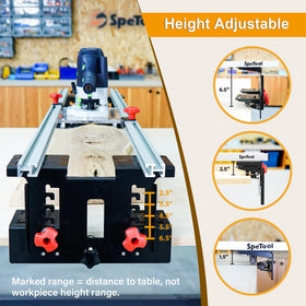 SpeTool router sled two-plates design provides compatibility with most routers.
