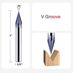 SpectTool TiAIN-coated V bit delivers durable precision on hardwood and plywood.