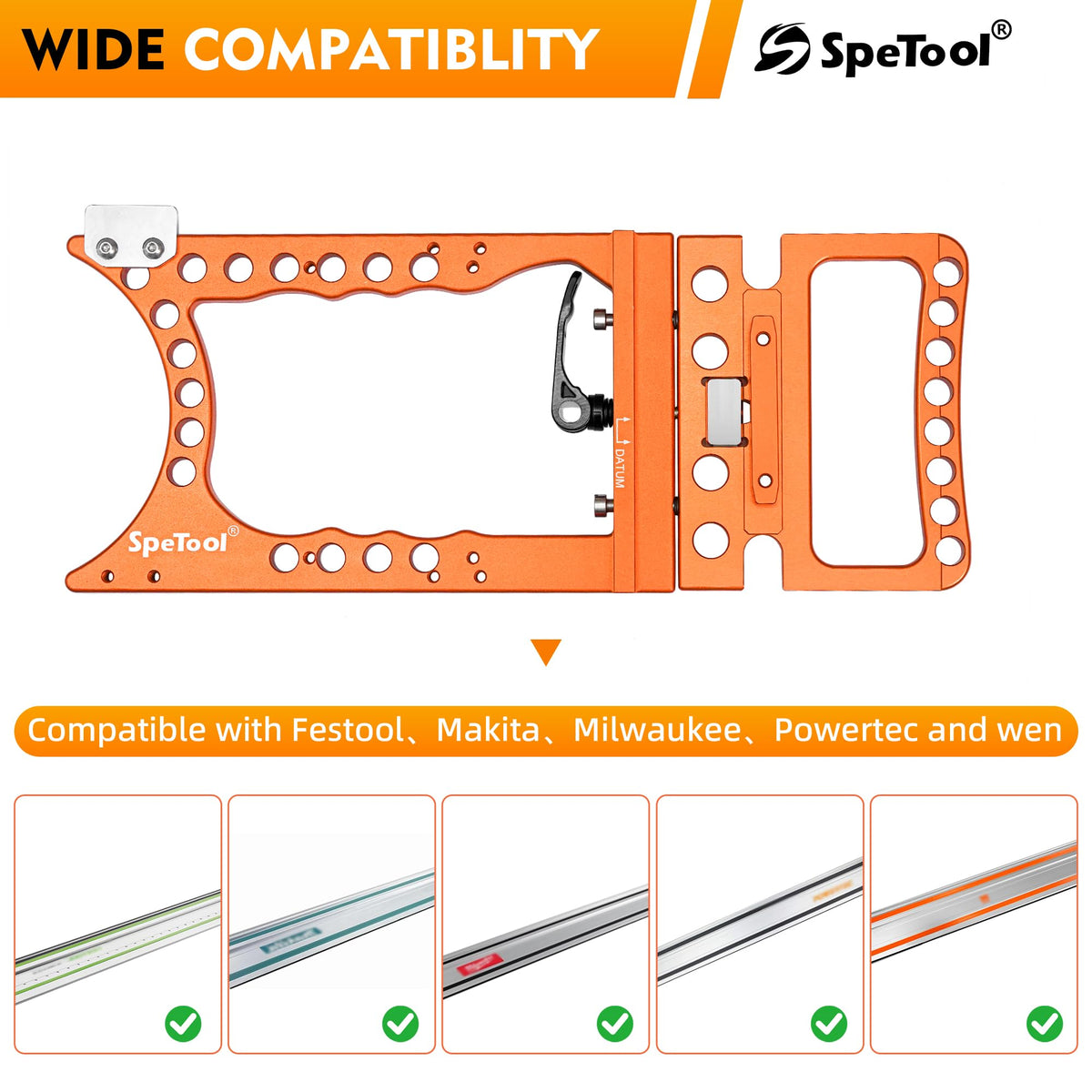 SpeTool 9mm minimum thickness requirement for rails and workpieces.