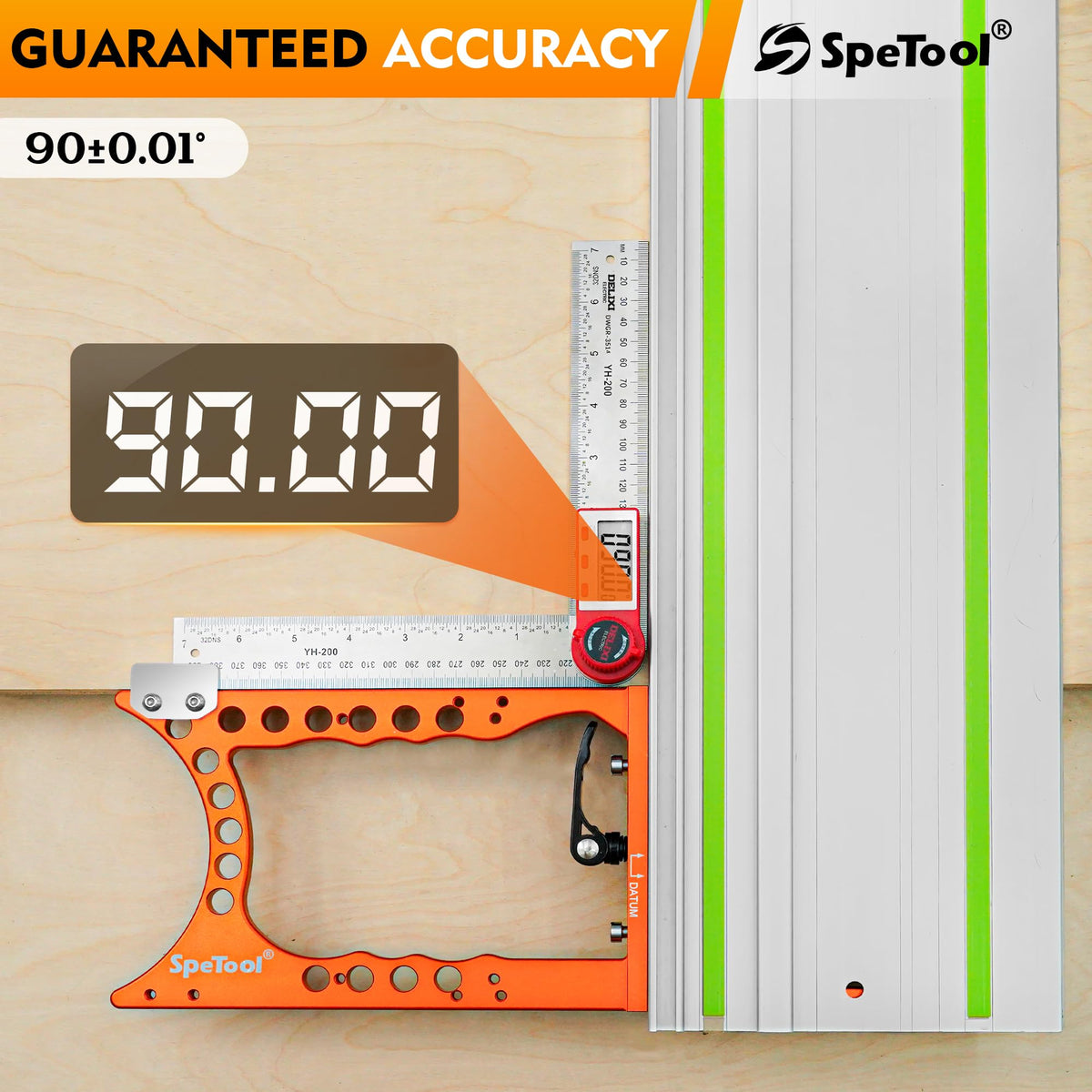 SpeTool quick-lock enables one-handed setup on rails.