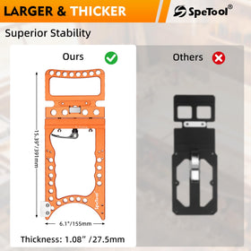 SpeTool scratch-free clamping protects rails during use.