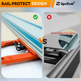 SpeTool square compatible with Festool, Makita, Milwaukee, Powertec, and Wen rails.