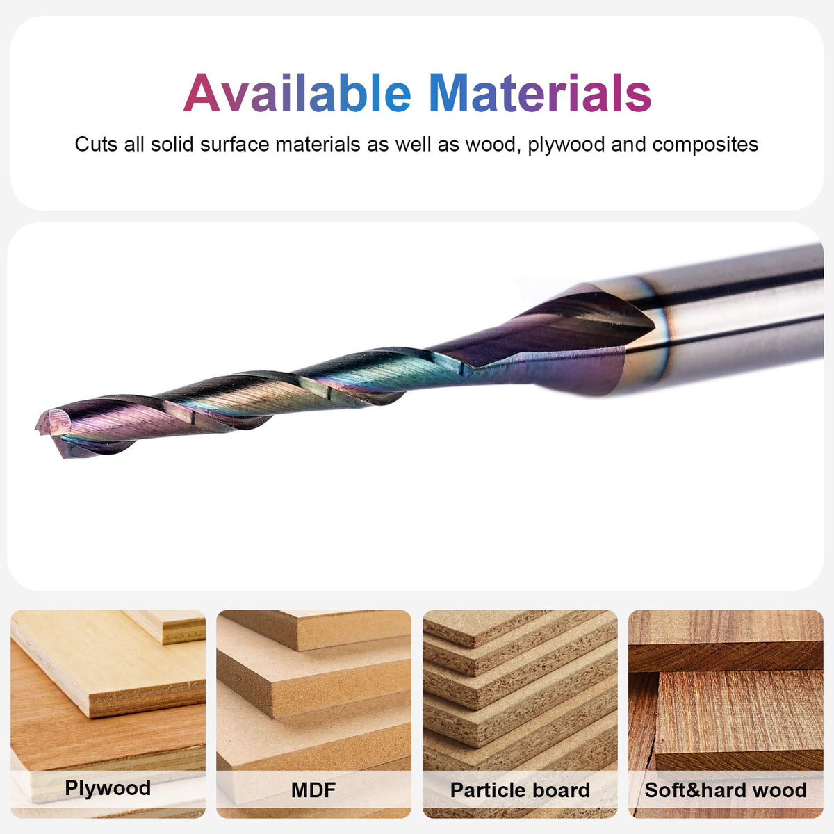 SpeTool woodworking bit compatible with softwoods, hardwoods, laminates