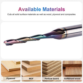 SpeTool woodworking bit compatible with softwoods, hardwoods, laminates