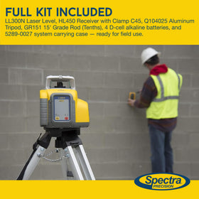 HL450 receiver with clamp enables accurate readings at extended distances.