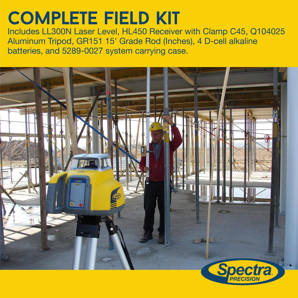 Carrying case keeps Spectra Precision components organized and protected.