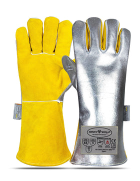 SpecxArmor GrayWolf glove palm view showing dexterous grip for welding