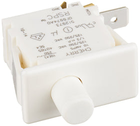 Speed Queen 512973 door switch front view, authentic replacement part for reliable door signaling.