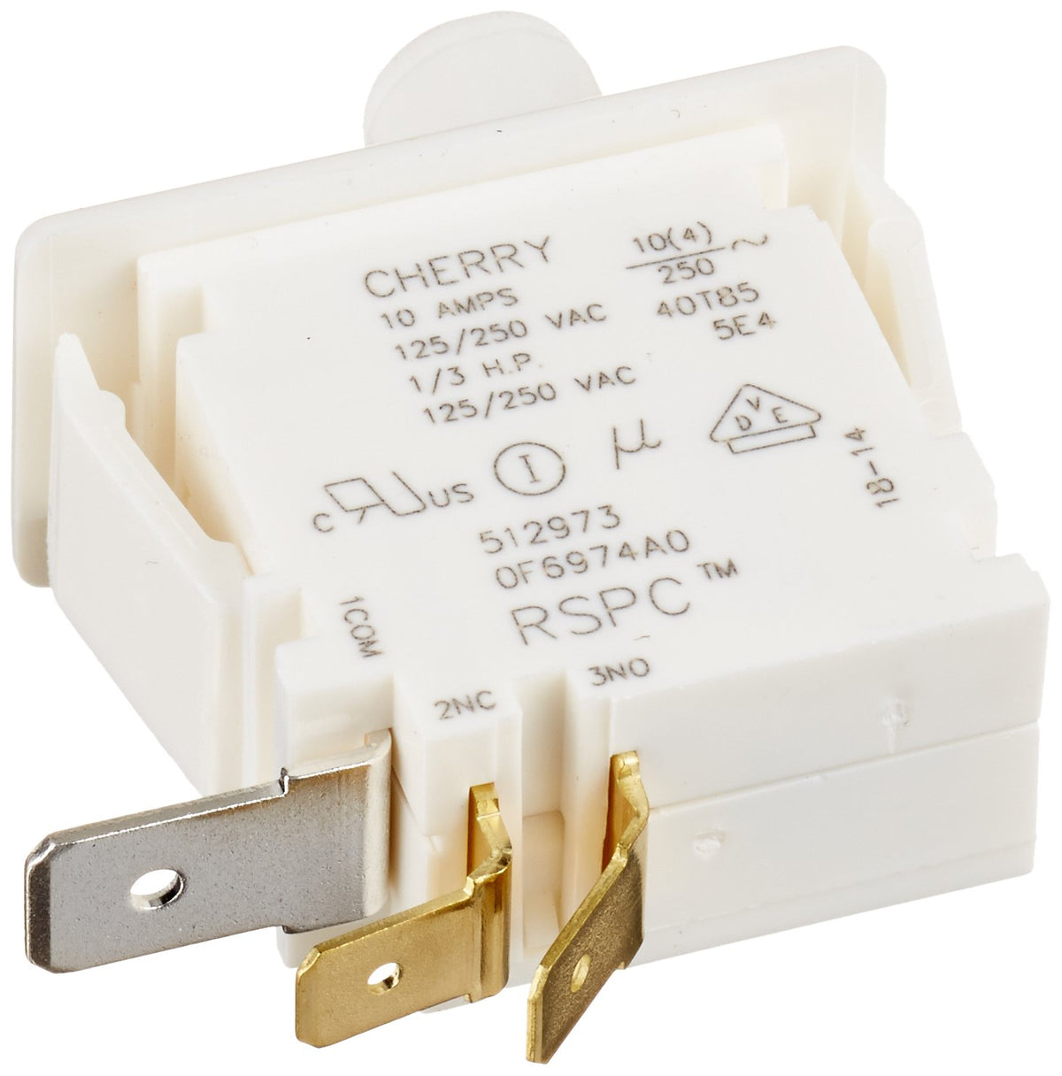 Speed Queen 512973 door switch side view, easy-install component supports consistent appliance operation.
