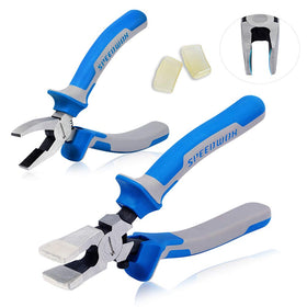 SpeedWox glass running pliers showing precise break lines for stained glass work.