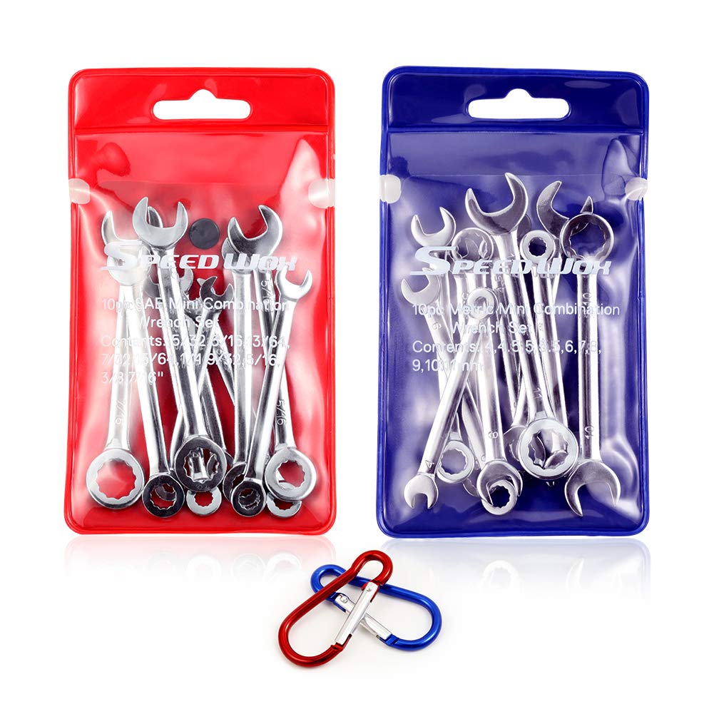 SpeedWox mini wrench set showing metric sizes 4mm to 11mm for precise fittings.