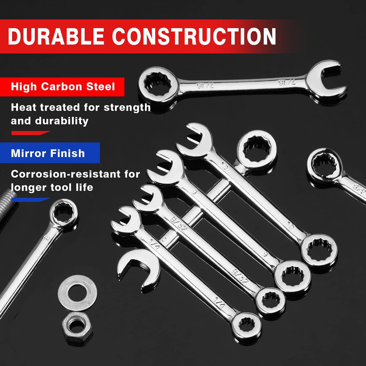 SpeedWox mini wrench set crafted from high-carbon steel for strength.