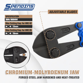 SPENDINS 36in cutter handles rebars, chains, and fences with ease.