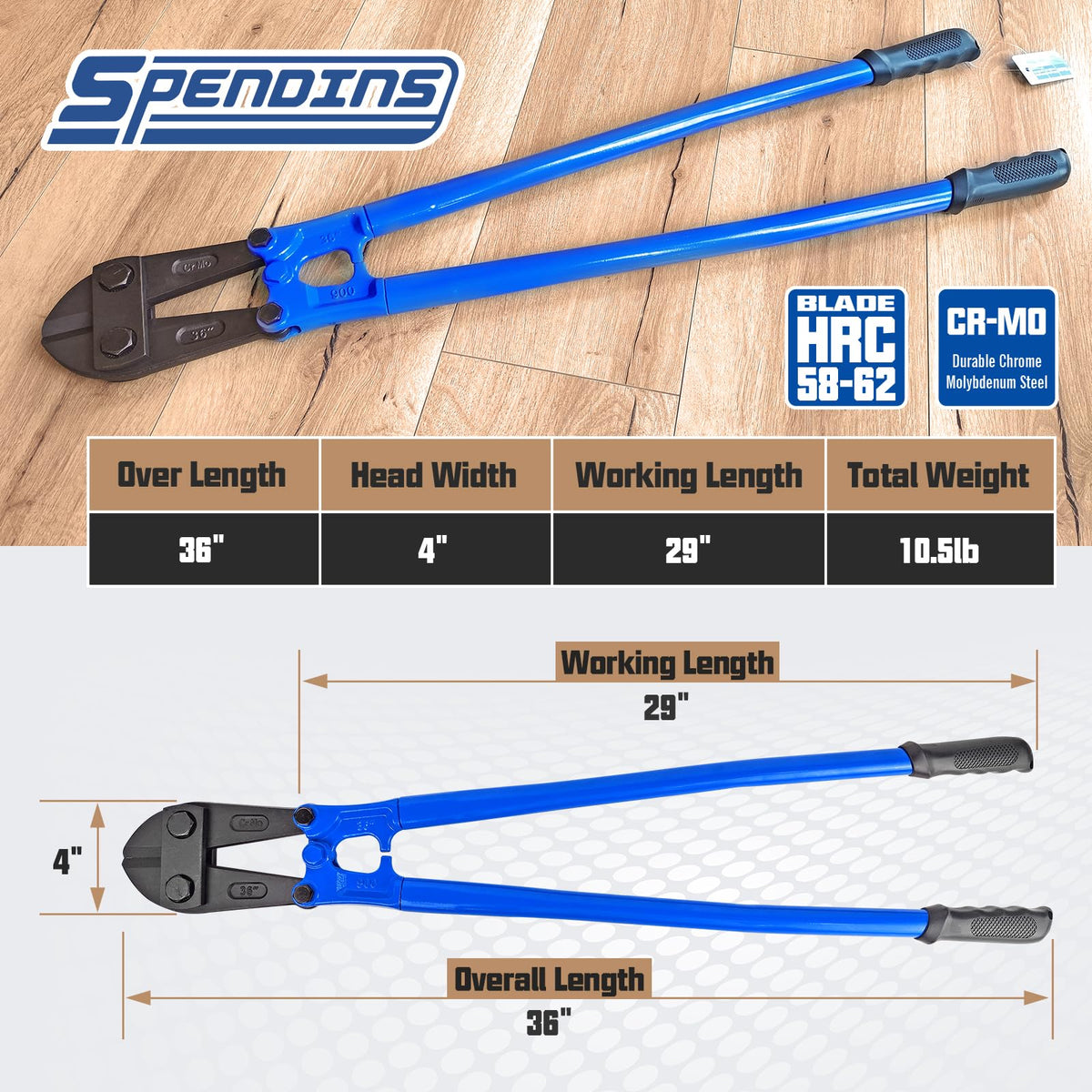 SPENDINS ergonomic long handles reduce fatigue during use.