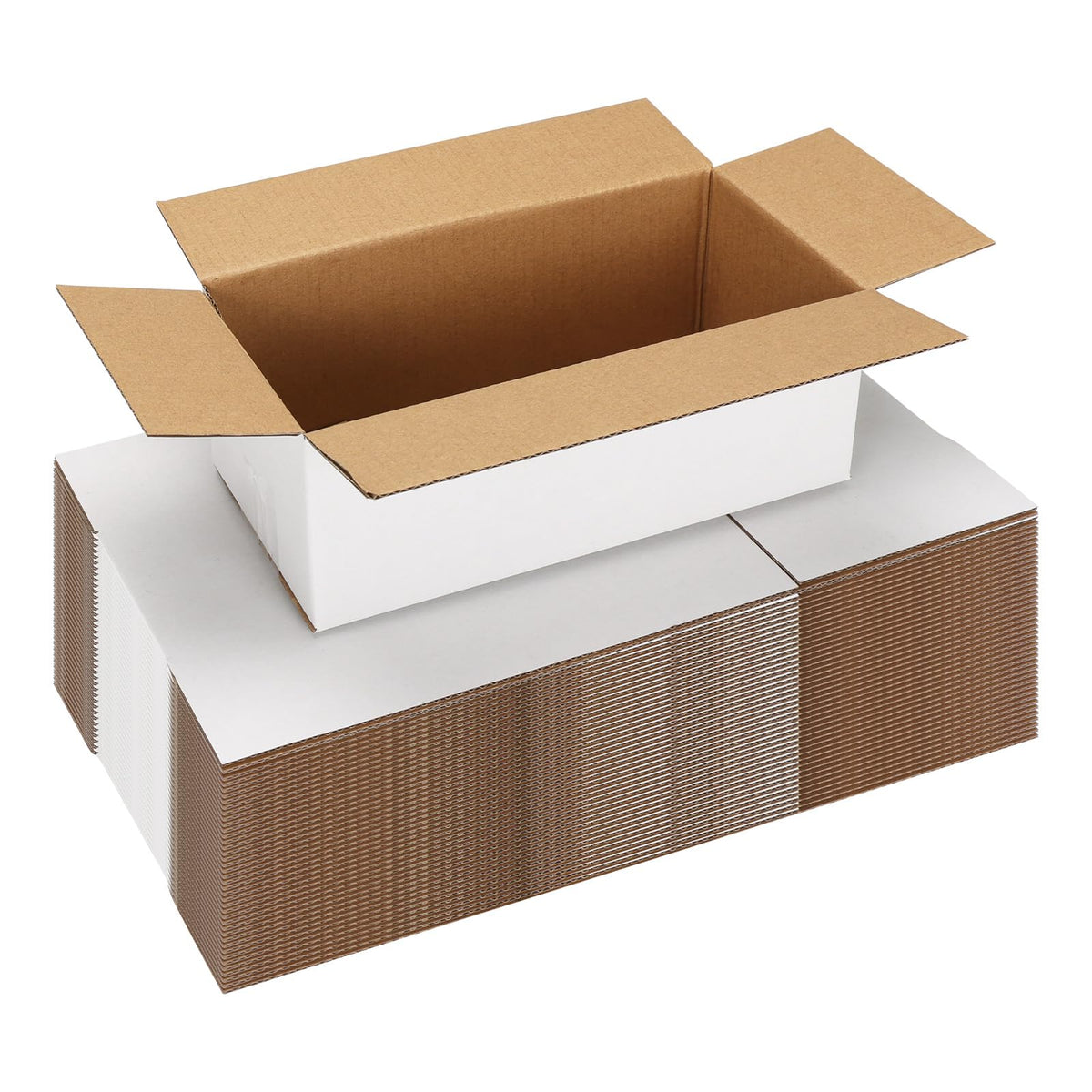 SPEPLA shipping boxes 8x4x3 front view – sturdy white packaging for safe shipments.