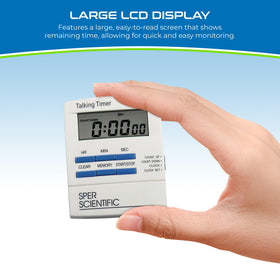 Sper Scientific timer with stand and magnet for versatile bench placement