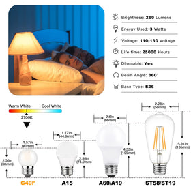 Sphoon 260 lumens soft warm white 2700K glow ideal for cozy spaces.