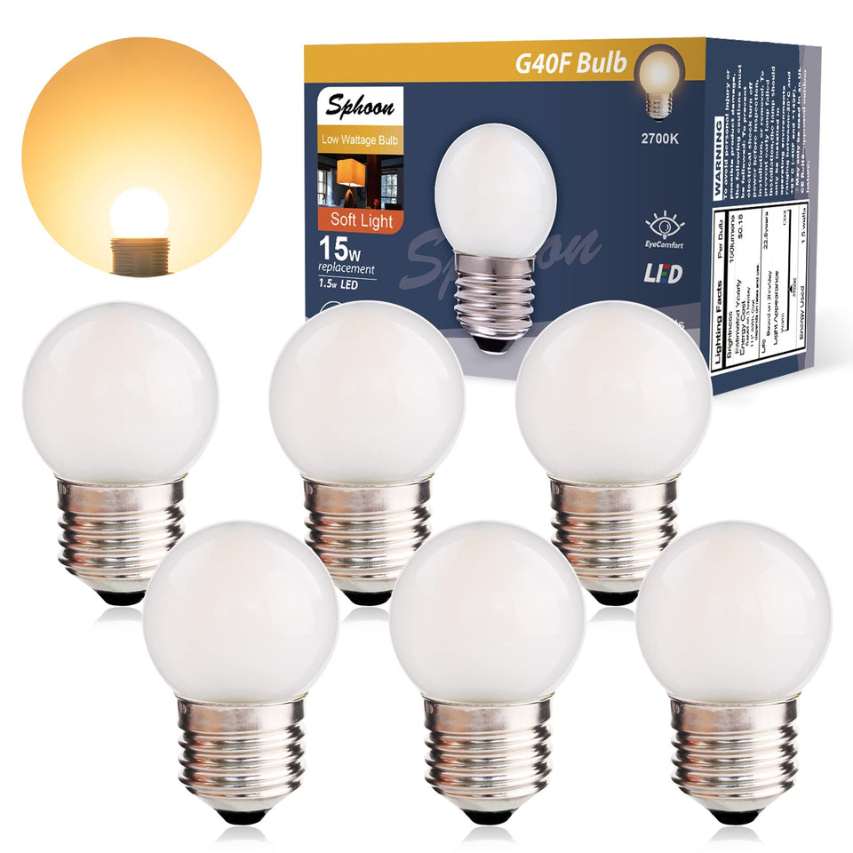 Sphoon G40 bulb emits a soft warm white glow for cozy spaces and evenings