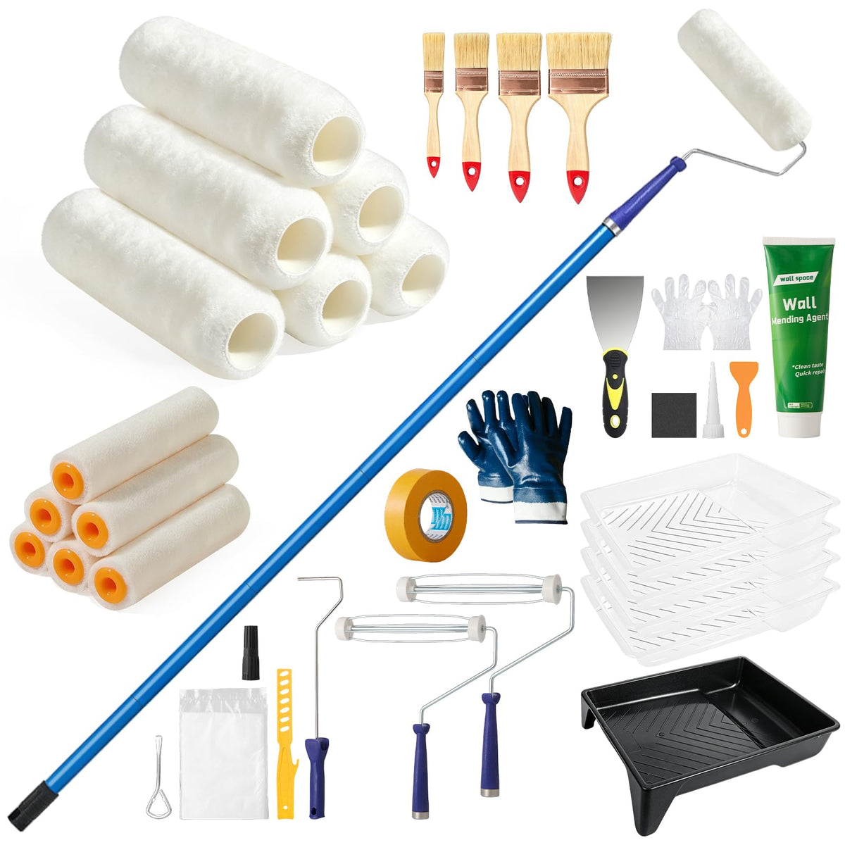 Spicyorange extendable paint roller pole for easy reach and stability