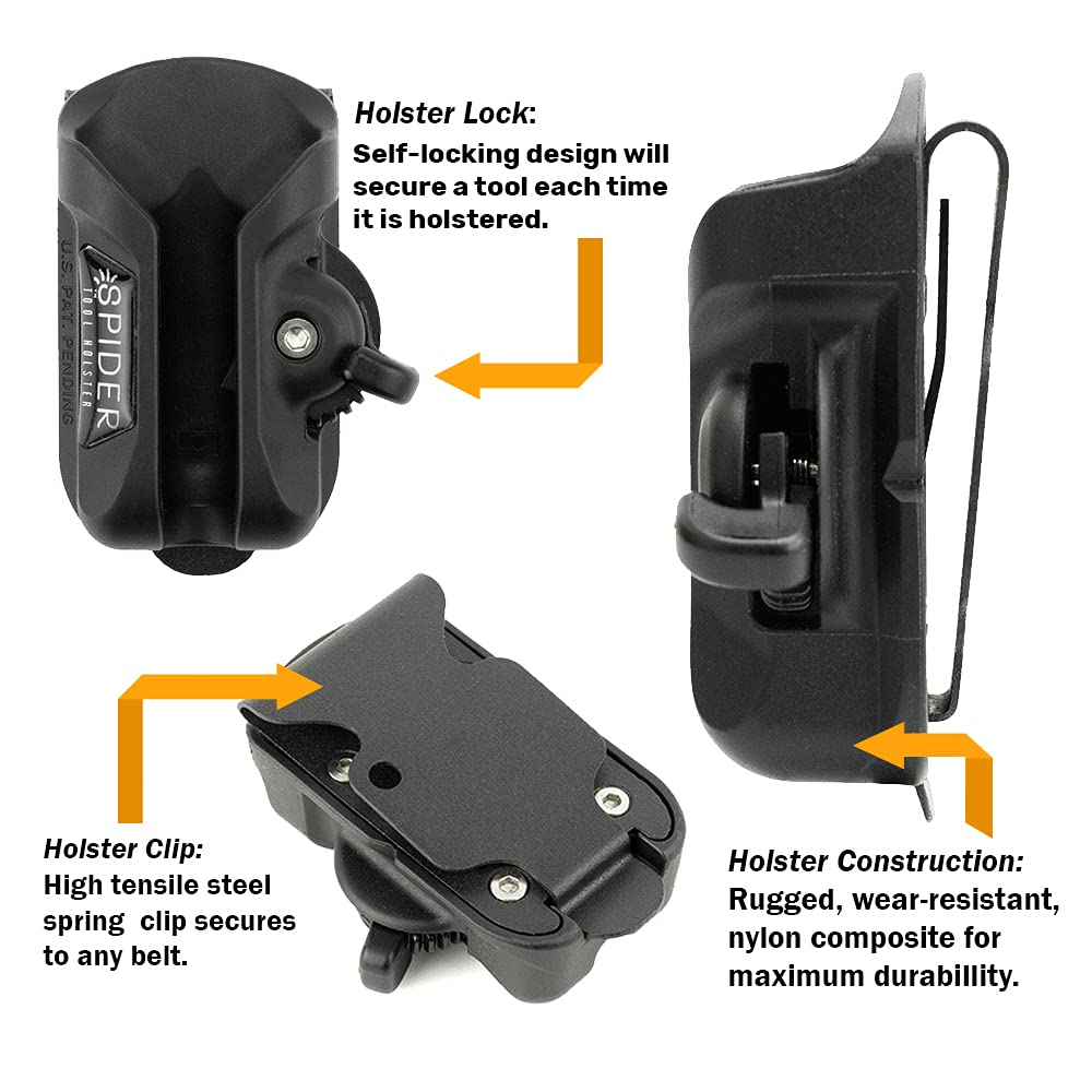 Spider Holster in use shows easy reach during projects to speed up tasks