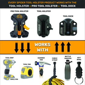 Spider Tool Holster compatible with drills, drivers, and more for flexible setups