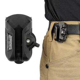 Spider Tool Holster self-locking clip secures tools on belts for quick access